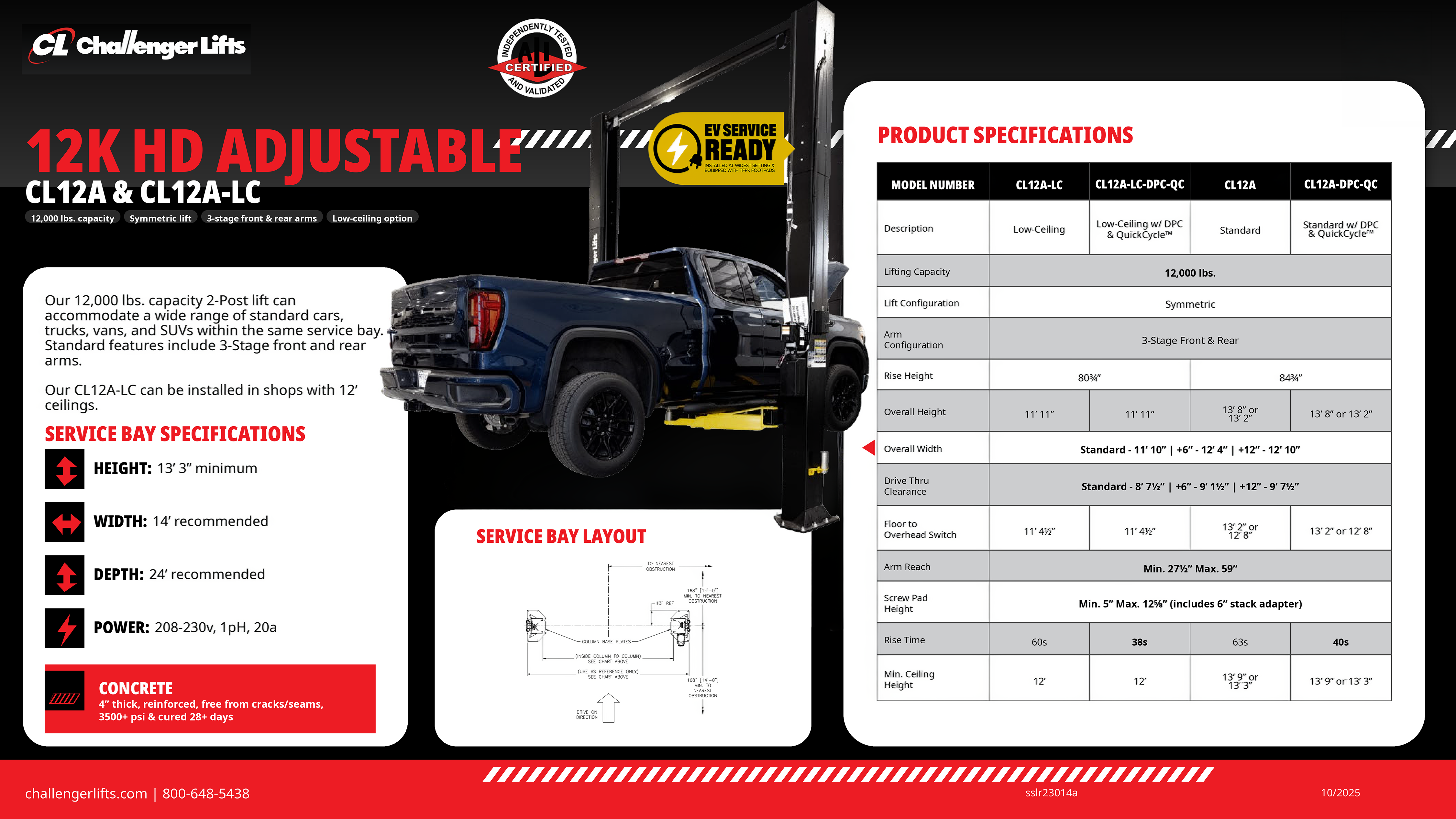 Stationary – 2 Post Symmetric Stationary Vehicle Lift 12k - CL 12-LC