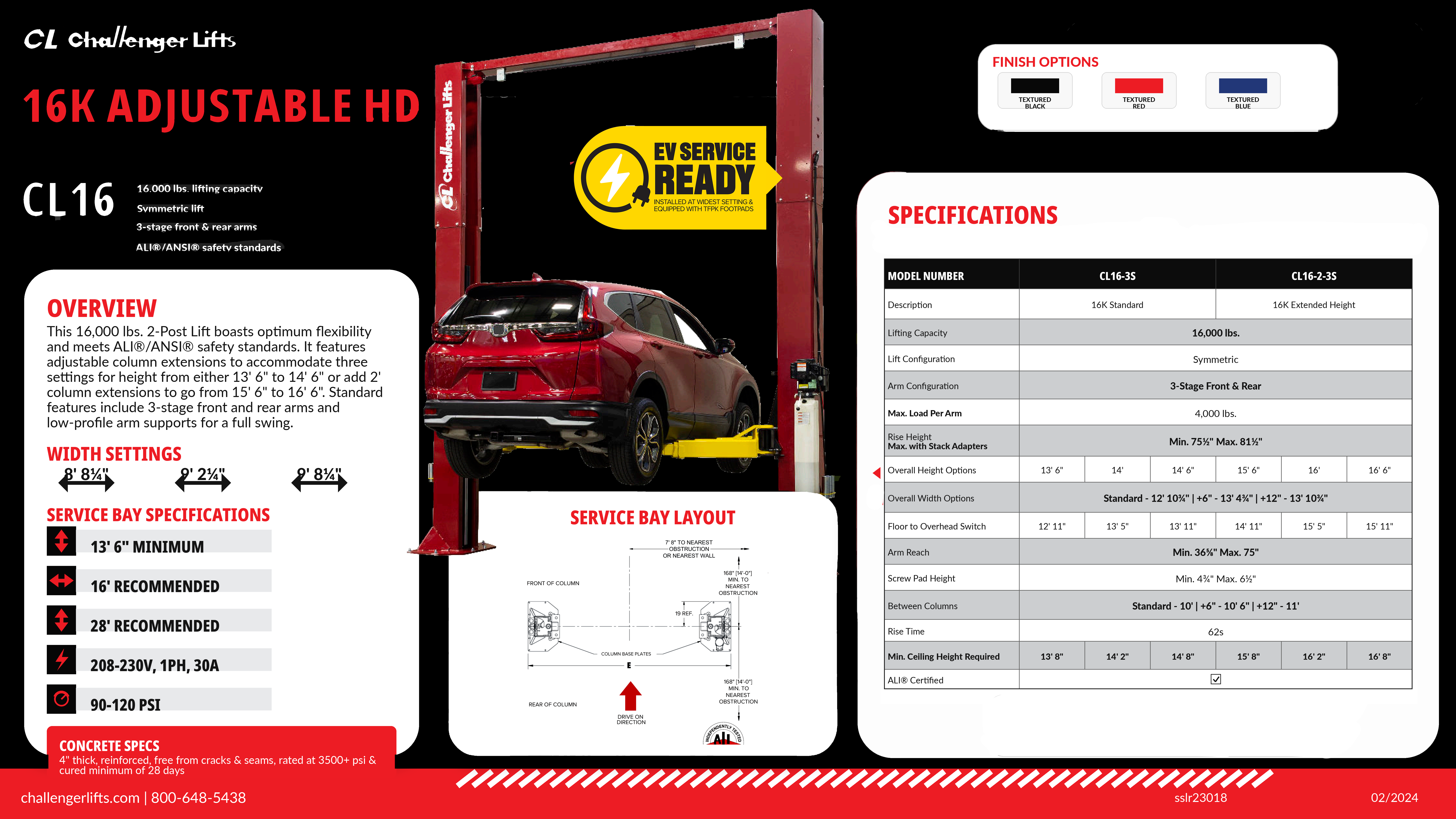Stationary – 2 Post Symmetric Stationary Vehicle Lift 16k - 16000-3S
